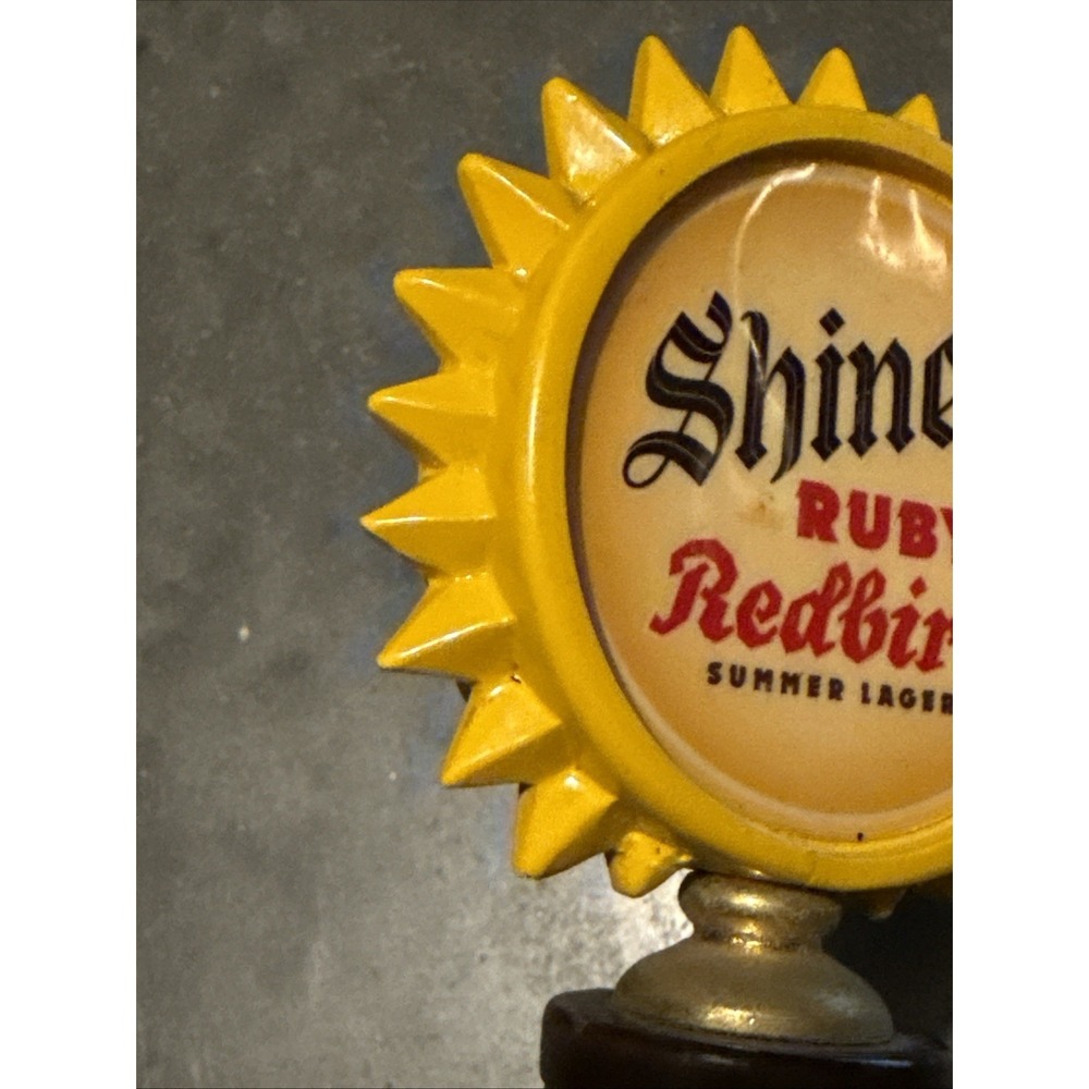 Vintage Shiner Ruby Redbird Summer Lager Beer Tap Pull Handle Wood 11.5" - Picture 8 of 8